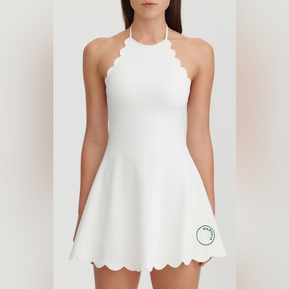 NWT Marysia Bianca Halter Athletic Dress in Coconut White | L
